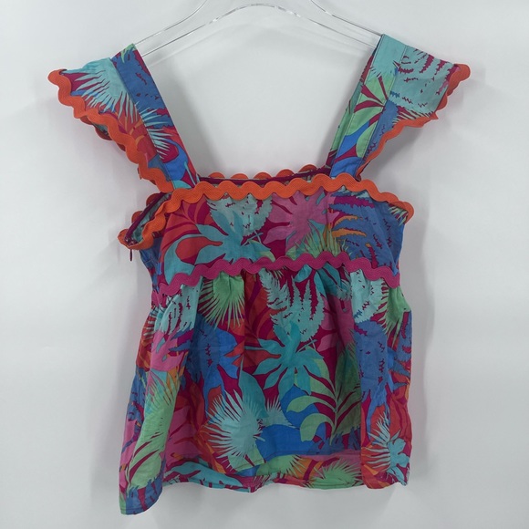 Anthropologie Greylin Skyler rickrack Ruffled Sleeve Top size Xs - Picture 2 of 7